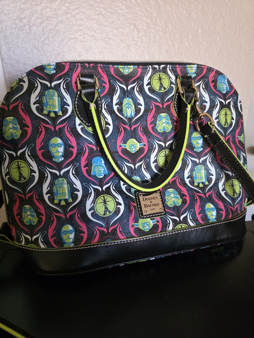 Disney Dooney & Bourke Star Wars Satchel Neon Crossbody Bag Rare